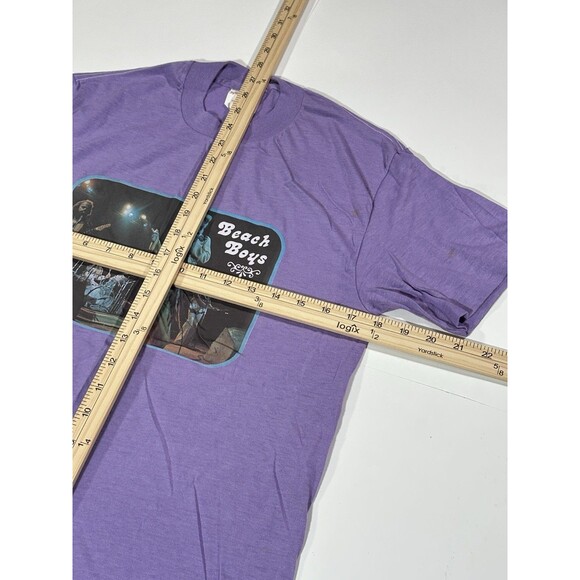 Vintage 80s The Beach Boys Iron On Graphic Print T-Shirt Purple Size Medium USA - Picture 7 of 9